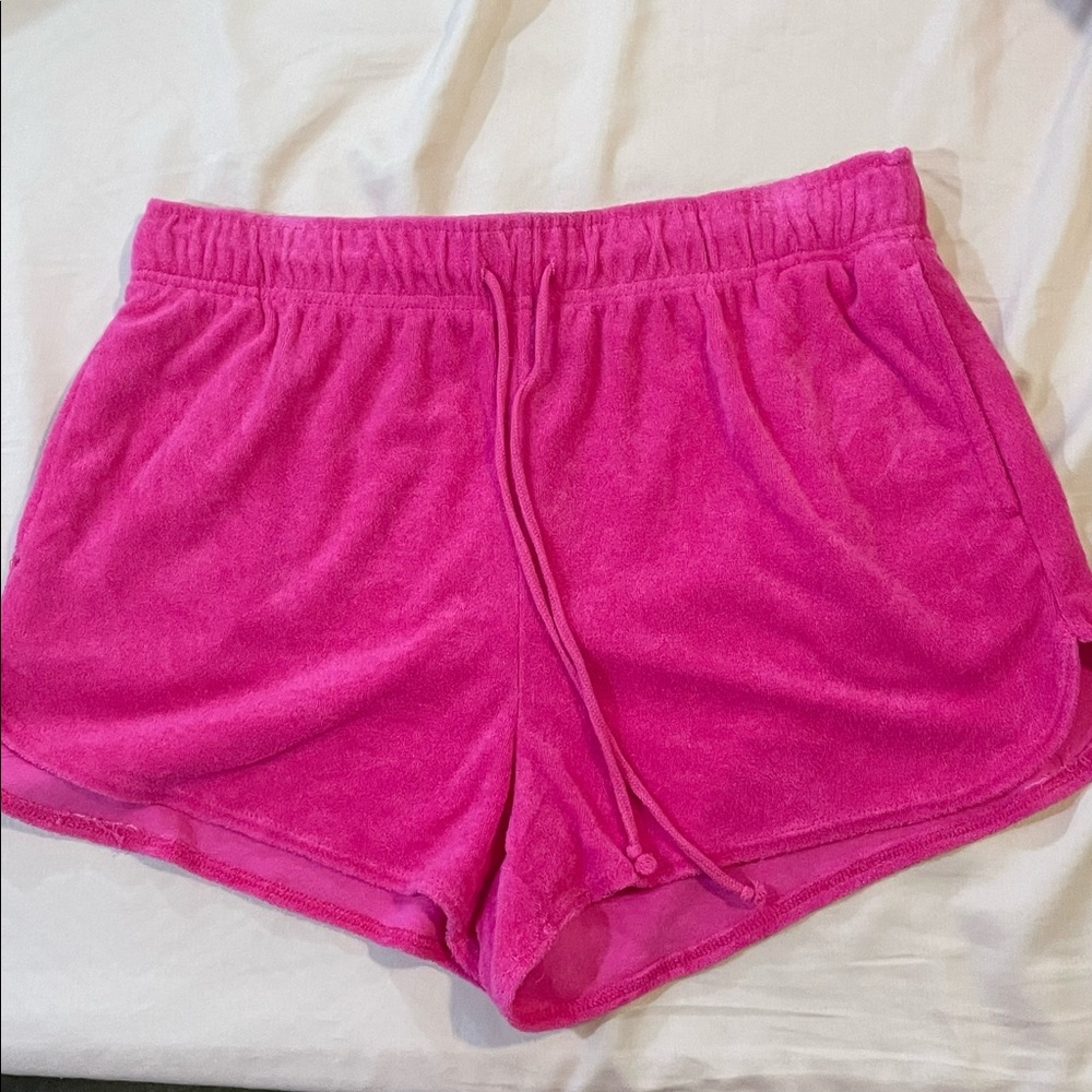 Wild fable high rise pink terry shorts